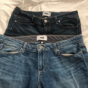 2 pairs of Paige skinny jeans. Fits size 10